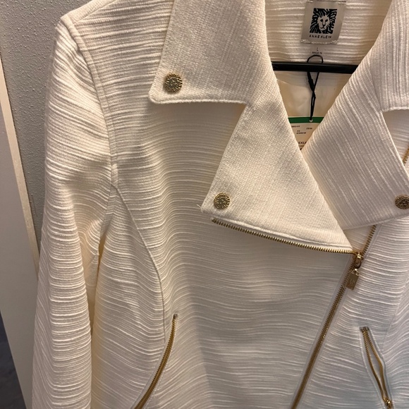 Women’s Anne Klein White Jacket with Gold Large NWT - Picture 2 of 7